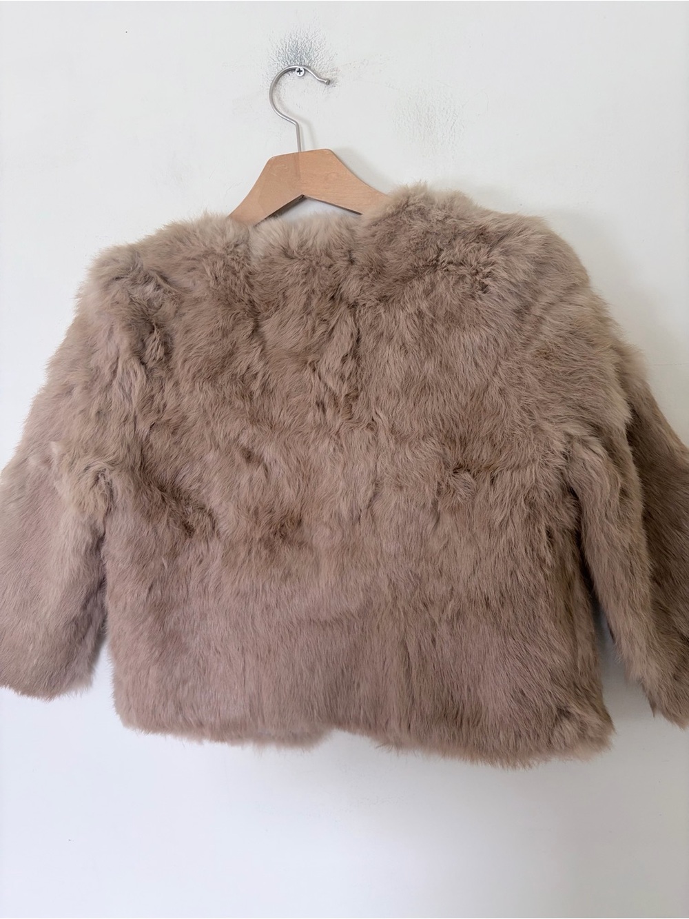 Vintage rabbit fur jacket in brown M cropped - Picture 5 of 12